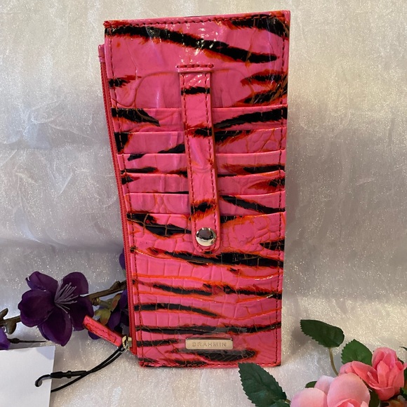 Wallet, Brahmin Credit Card Wallet, Pink Feline Ombré Melbourne, NWT - Picture 3 of 8